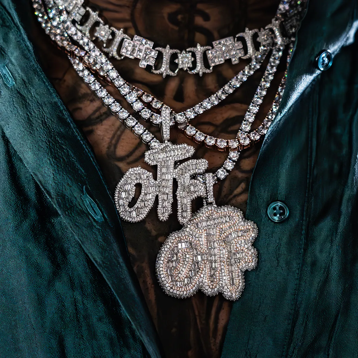 14k Solid Gold Lil Durk Original OTF Logo Pendant