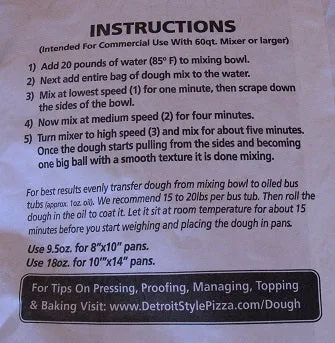 30 lb Detroit Style Pizza Flour Mix (yields 50 lbs of dough) *PLEASE ALLOW 2-3 BUISNESS DAYS TO PROCESS ORDER*