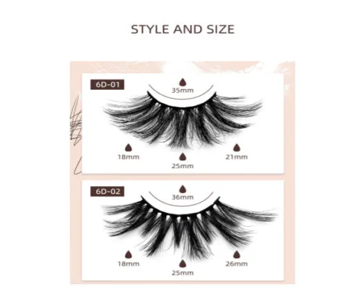 6D Mink Lashes #6D10 -  MQO 50 pcs