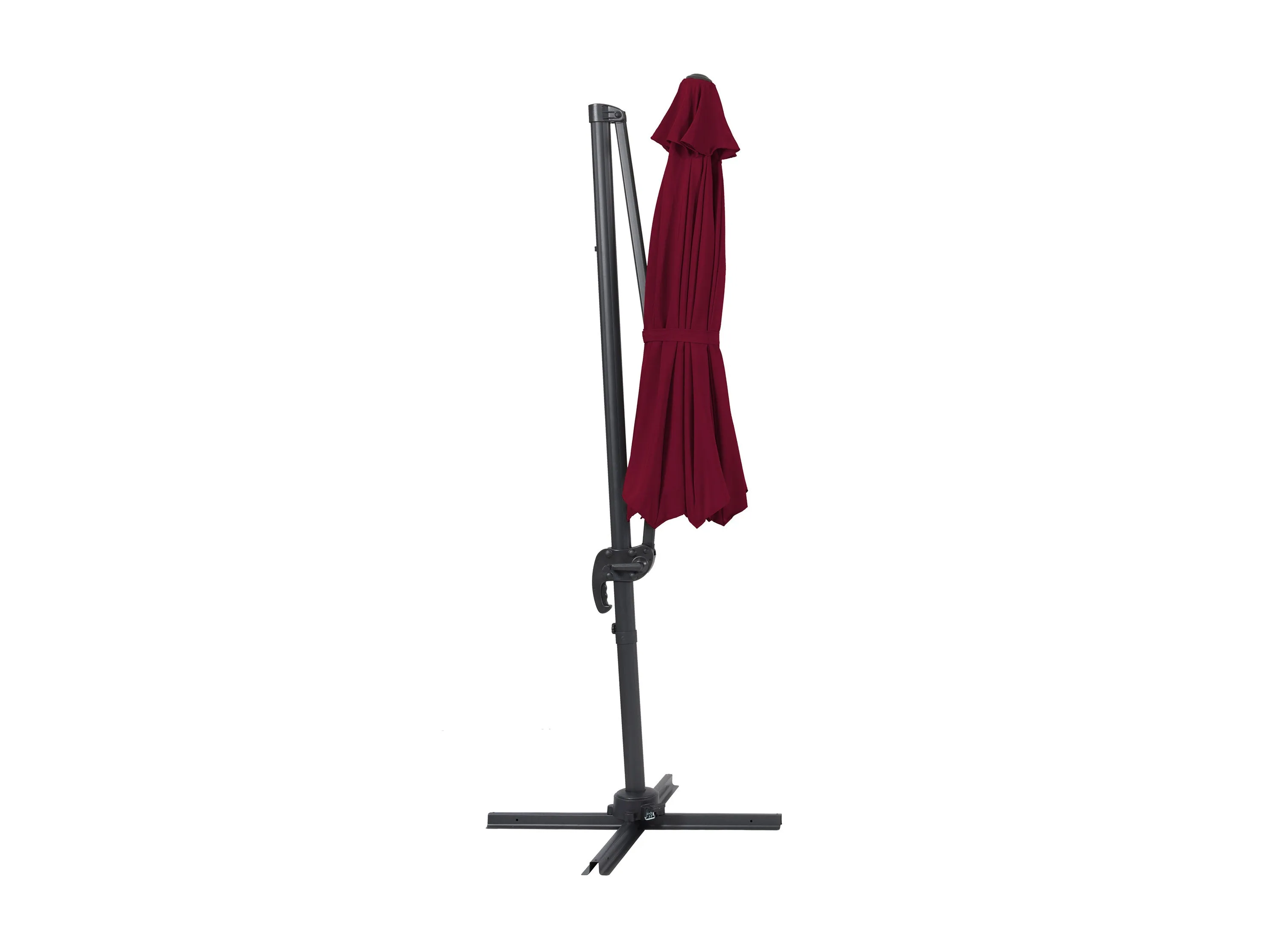 9.5ft Offset Patio Umbrella, 360 Degree - Wine Red