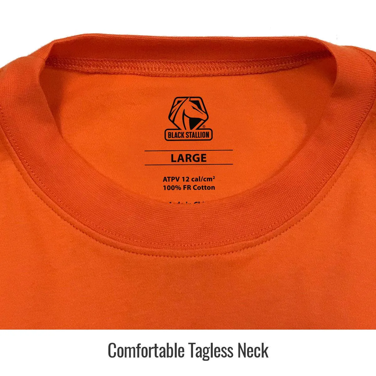 Baker's Gas Black Stallion FR Cotton Knit Long-Sleeve T-Shirt, Orange - TF2510-OR