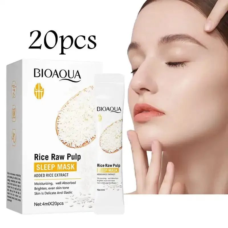 BIOAQUA Rice Raw Pulp Sleeping Masks Whitening Anti Wrinkle Anti-aging 4ml X 20pcs BQY93134