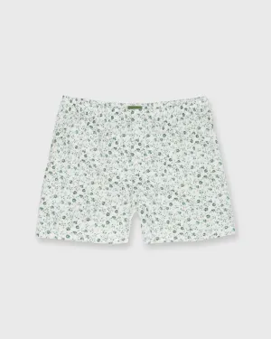 Button-Front Boxer Short in Green Indigo Berry Liberty Fabric