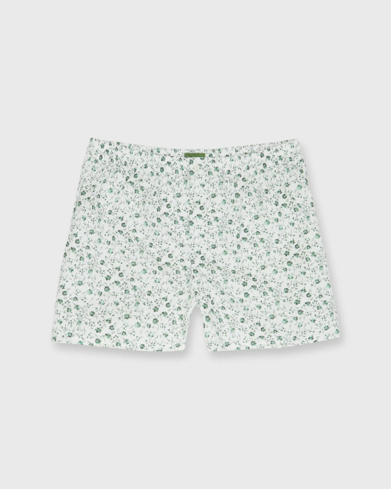 Button-Front Boxer Short in Green Indigo Berry Liberty Fabric