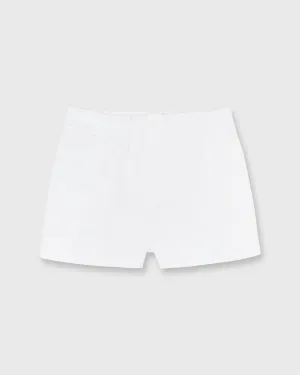 Button-Front Boxer Short in White Poplin