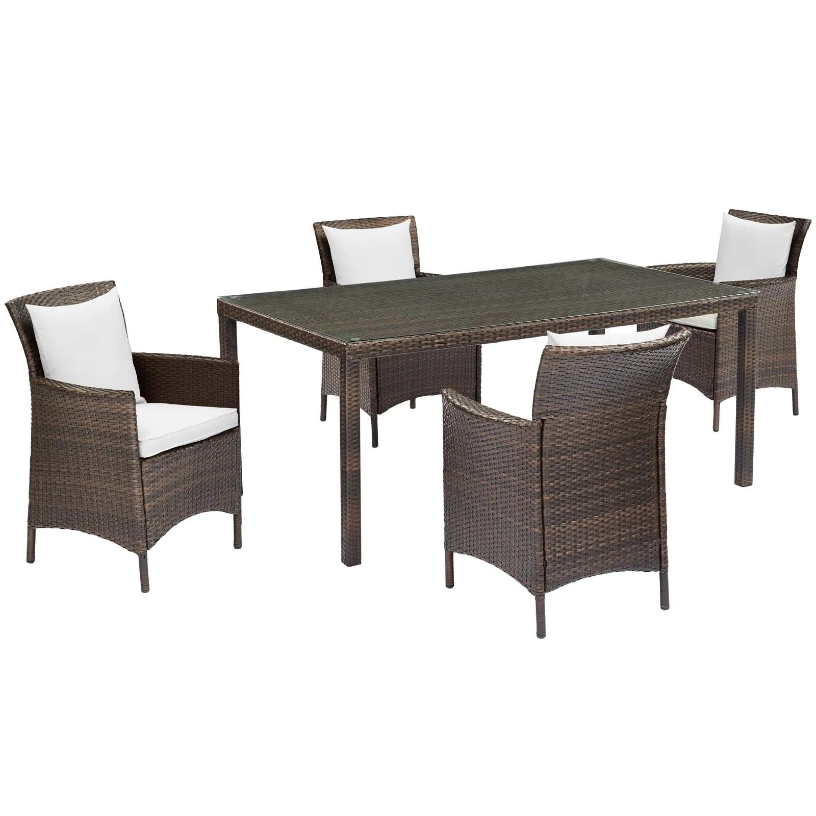 Conduit 5 Piece Outdoor Patio Wicker Rattan Set by Modway