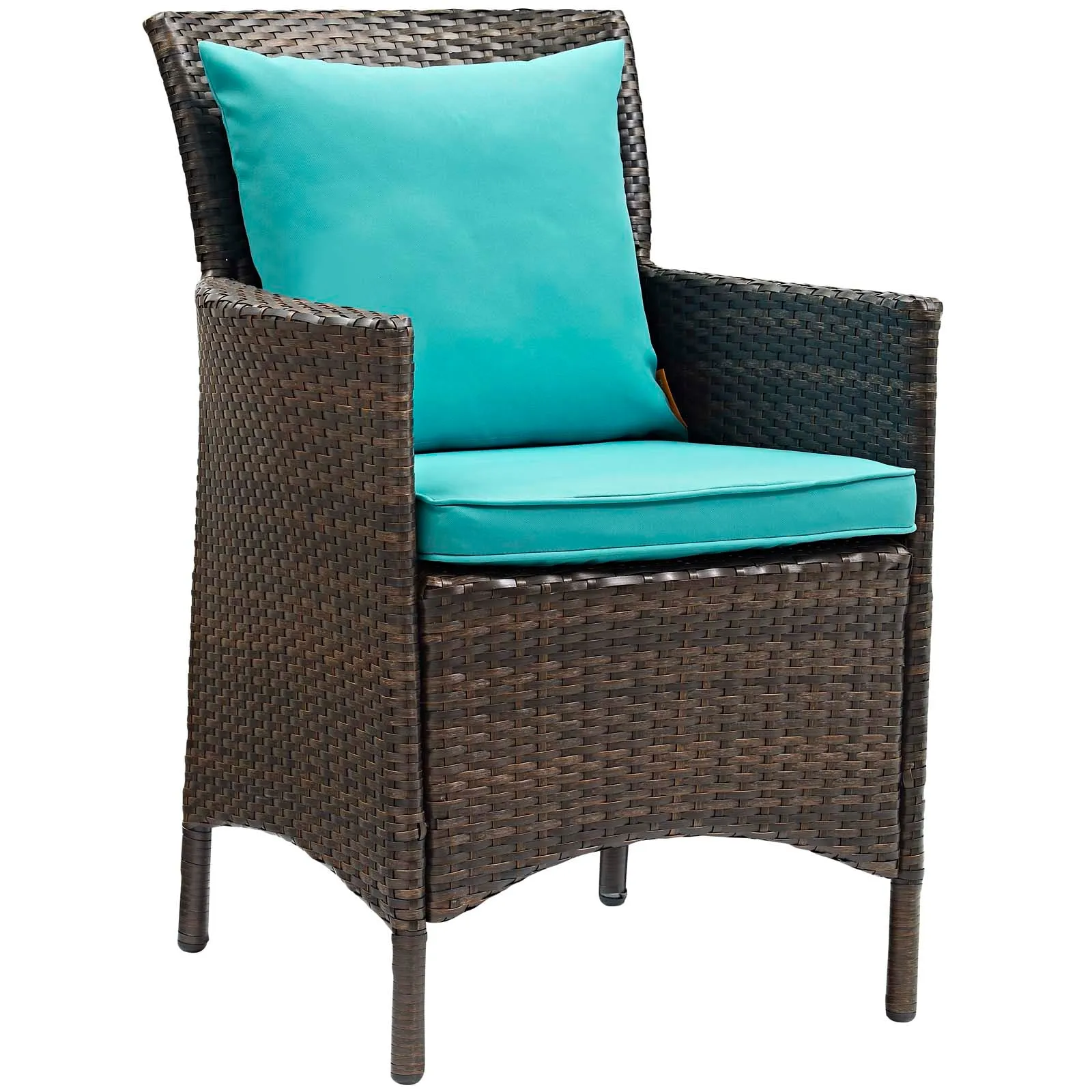 Conduit Outdoor Patio Wicker Rattan Dining Armchair Set of 4 by Modway