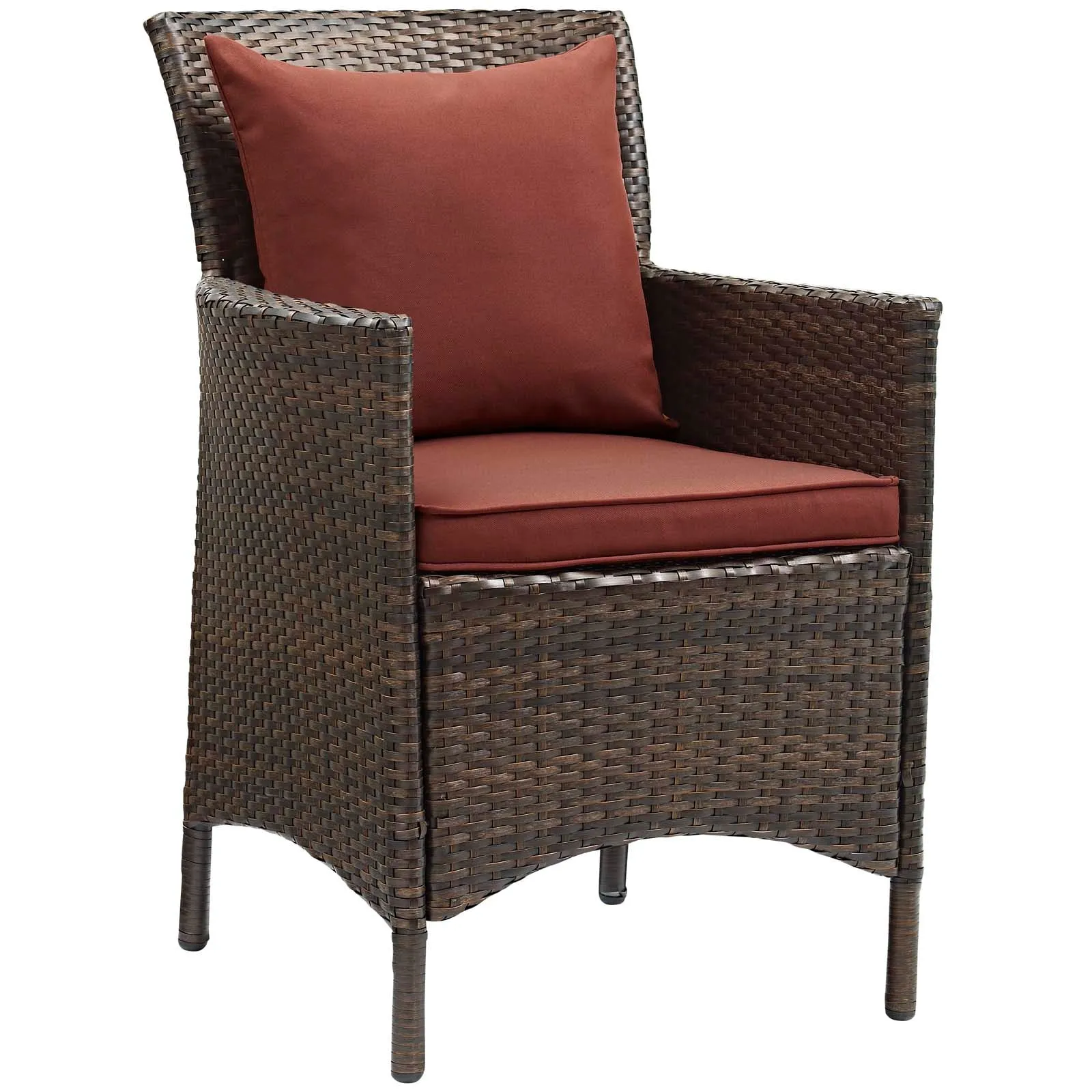 Conduit Outdoor Patio Wicker Rattan Dining Armchair Set of 4 by Modway