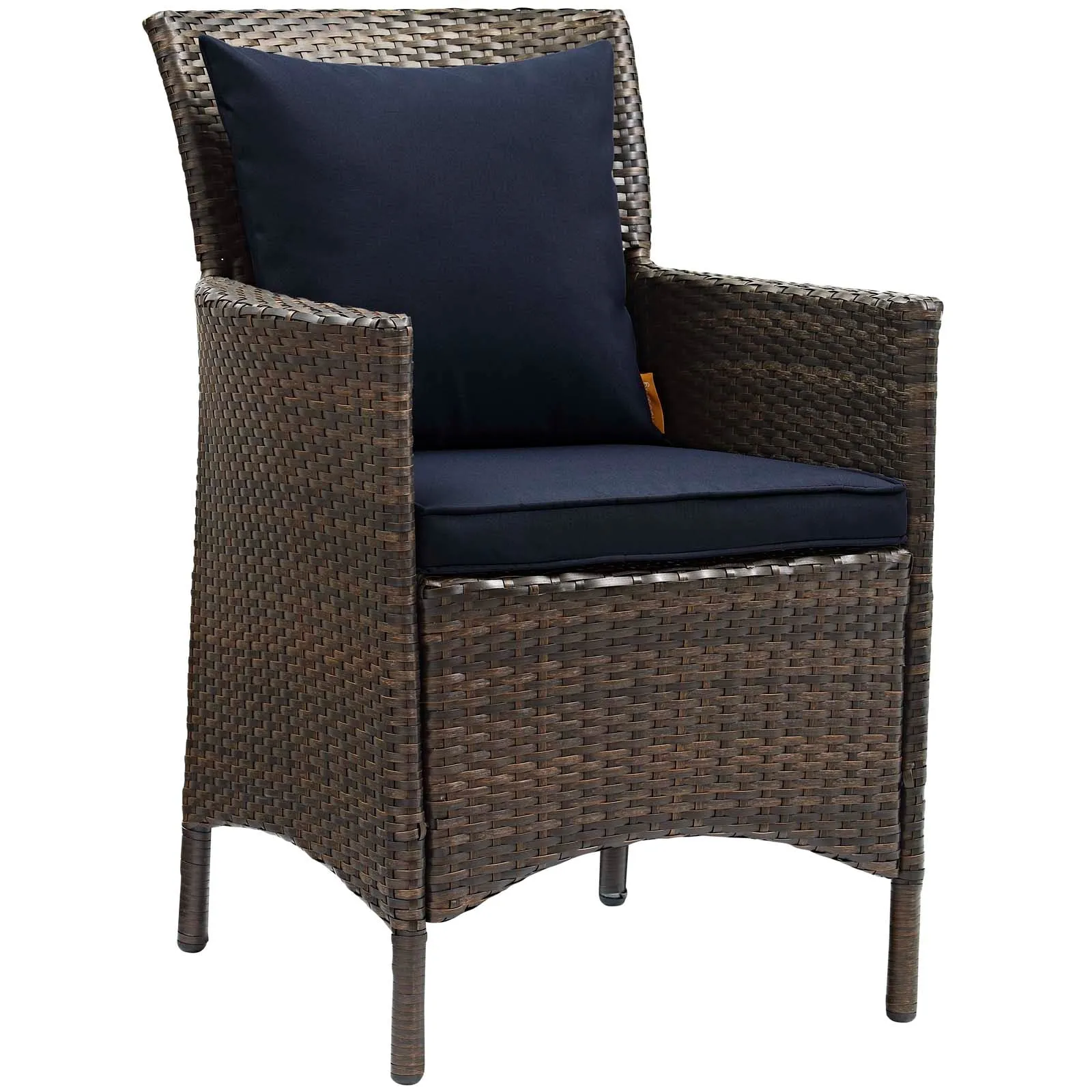 Conduit Outdoor Patio Wicker Rattan Dining Armchair Set of 4 by Modway