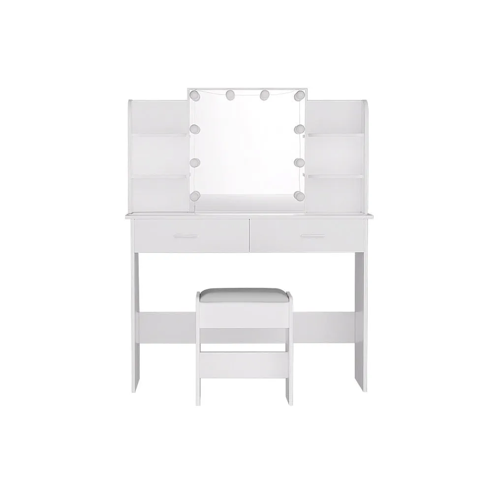 Dulcea LED Dressing Table Makeup Mirror and Stool Set White