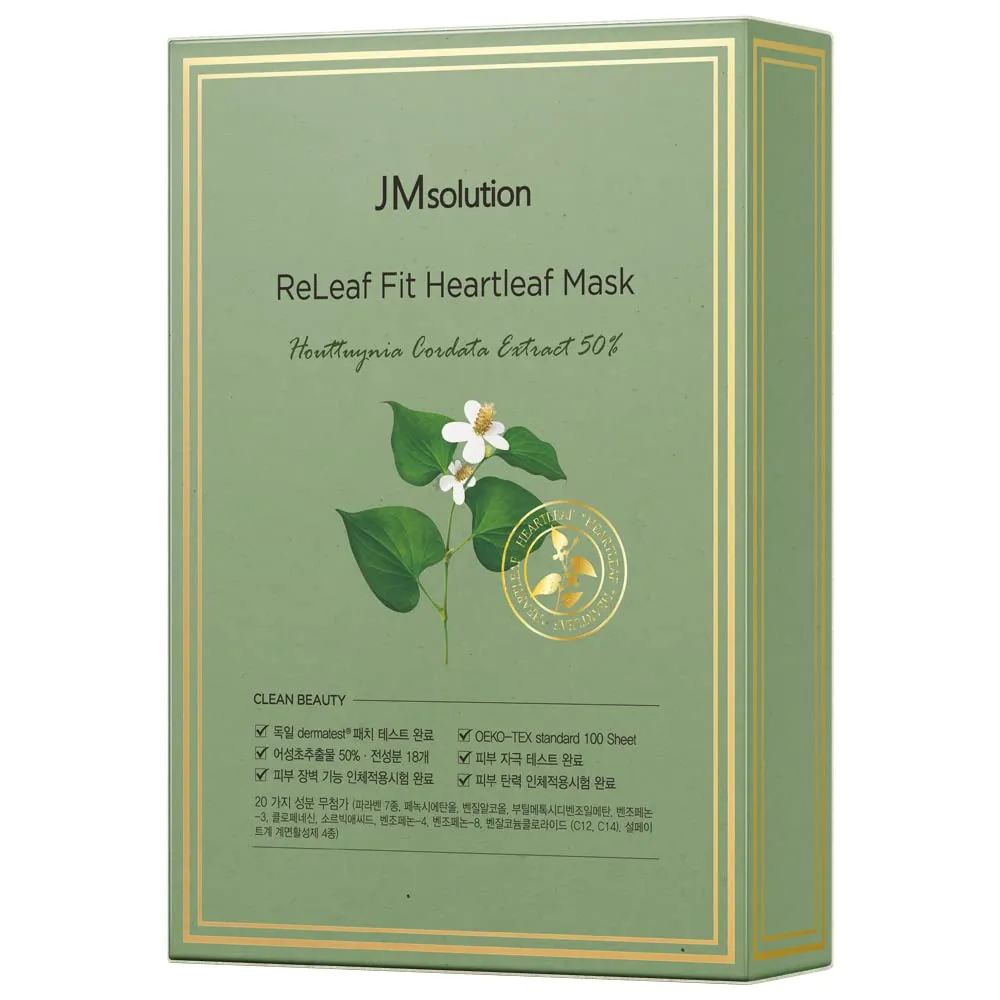 JM Solution ReLeaf Fir Heartleaf Masks Sensitive Skincare Soothing Moisture