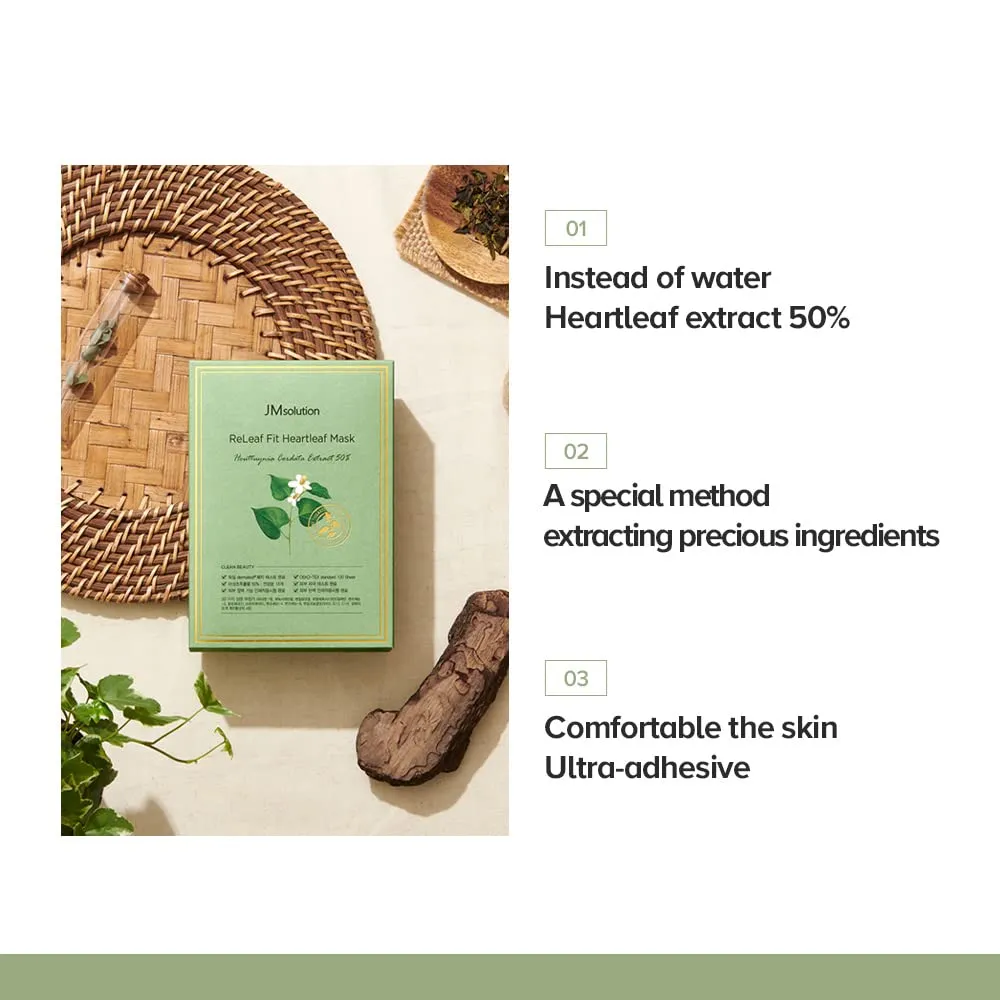 JM Solution ReLeaf Fir Heartleaf Masks Sensitive Skincare Soothing Moisture