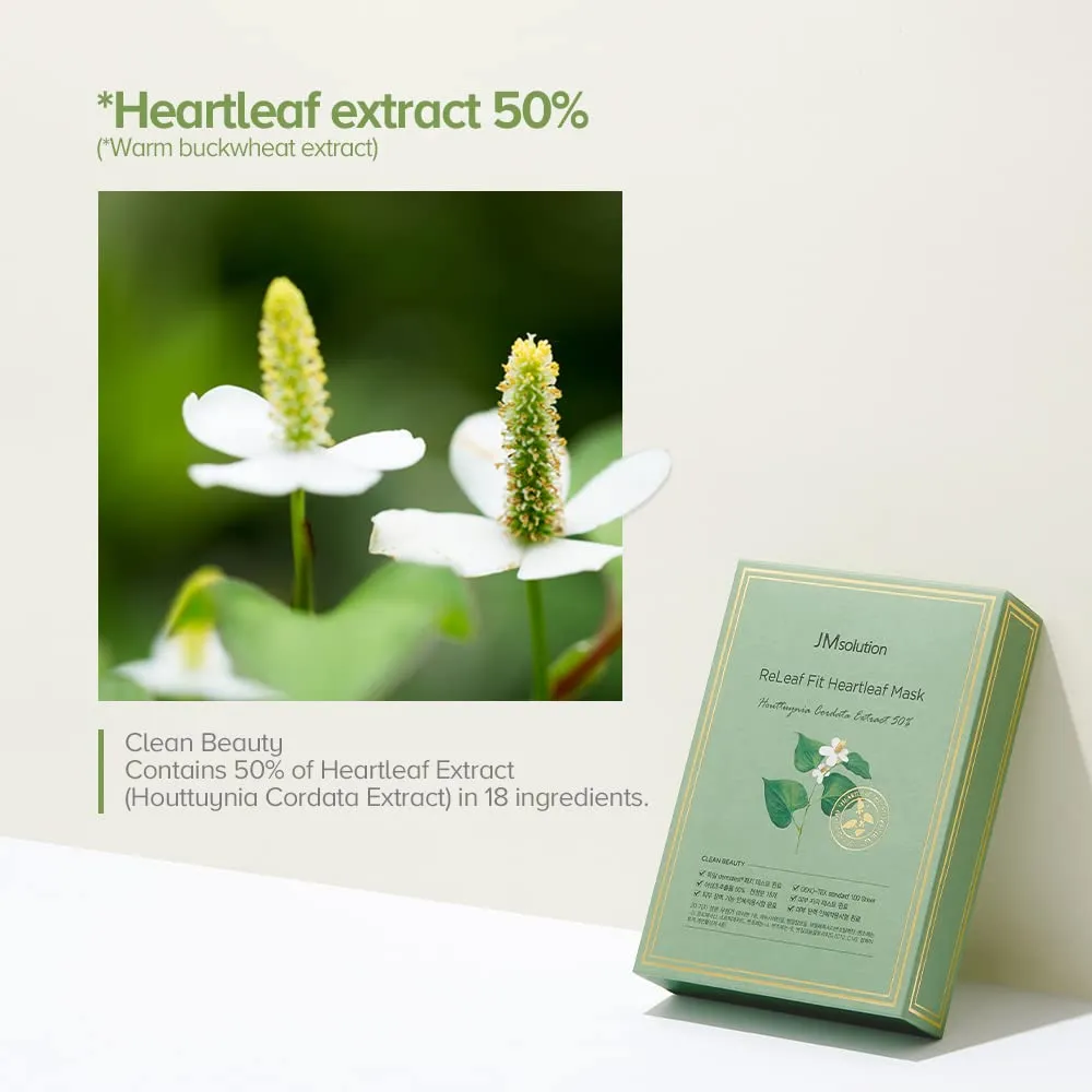 JM Solution ReLeaf Fir Heartleaf Masks Sensitive Skincare Soothing Moisture