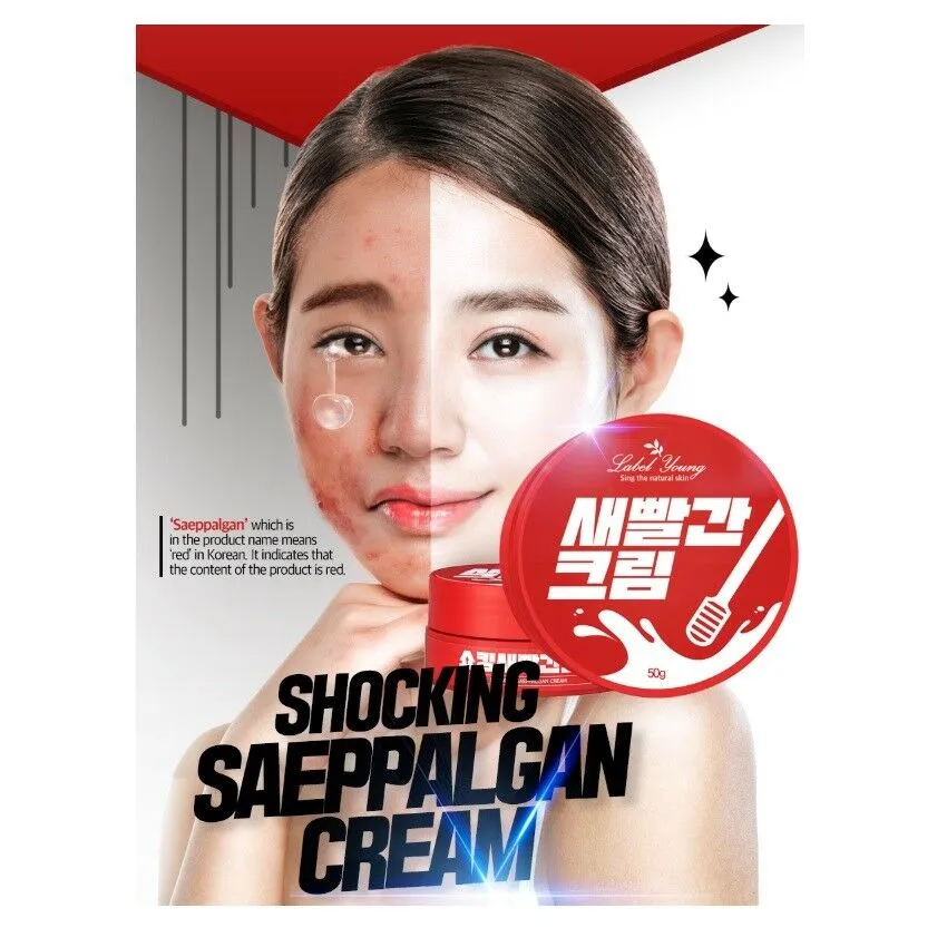 Label Young Shocking Saeppalgan Cream Skincare Red Propolis Cool Down