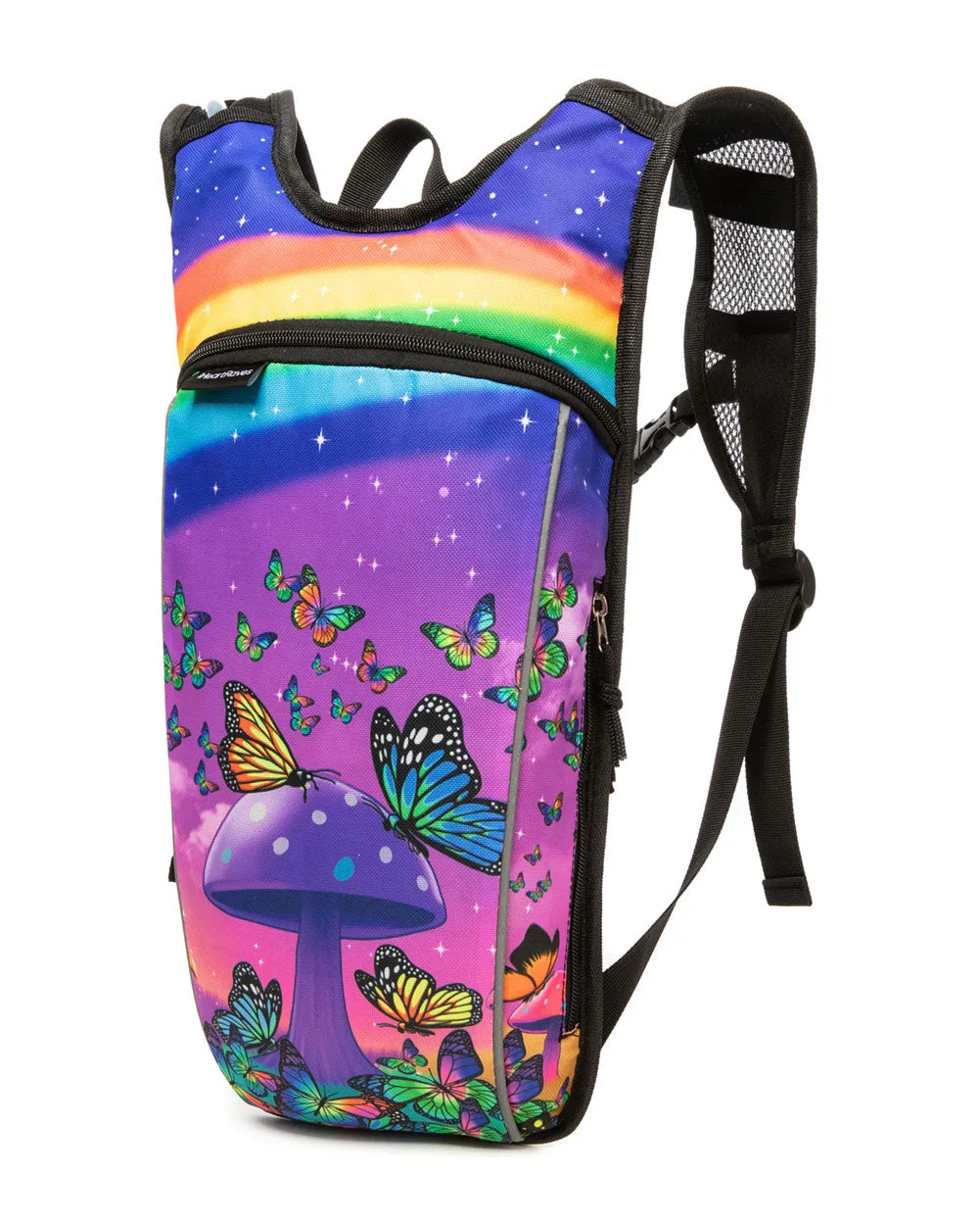 Lost in Wonderland UV Reactive Hydration Pack with Back Pocket for Anti-Theft