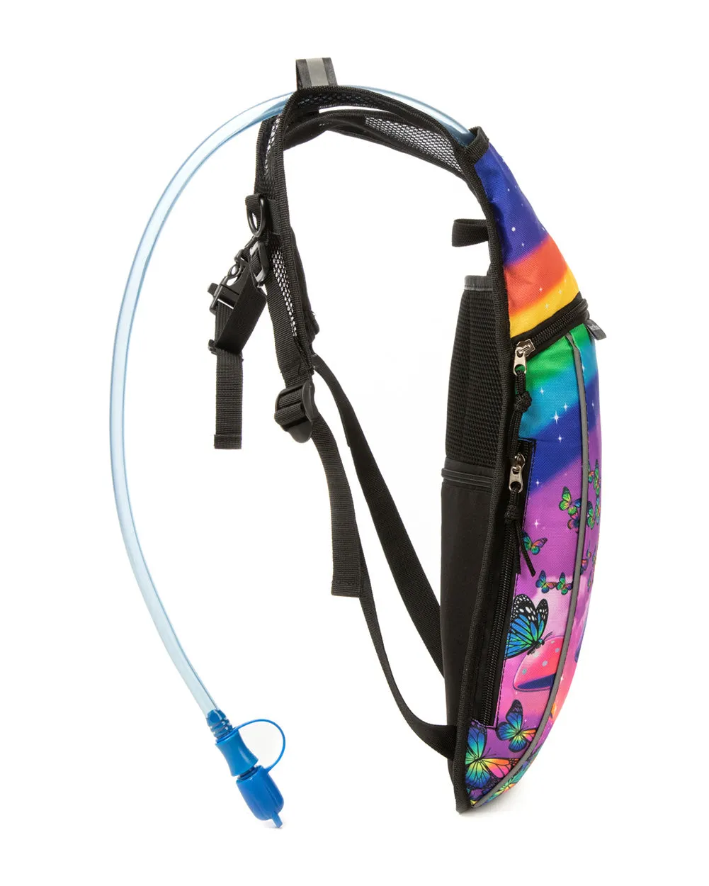 Lost in Wonderland UV Reactive Hydration Pack with Back Pocket for Anti-Theft