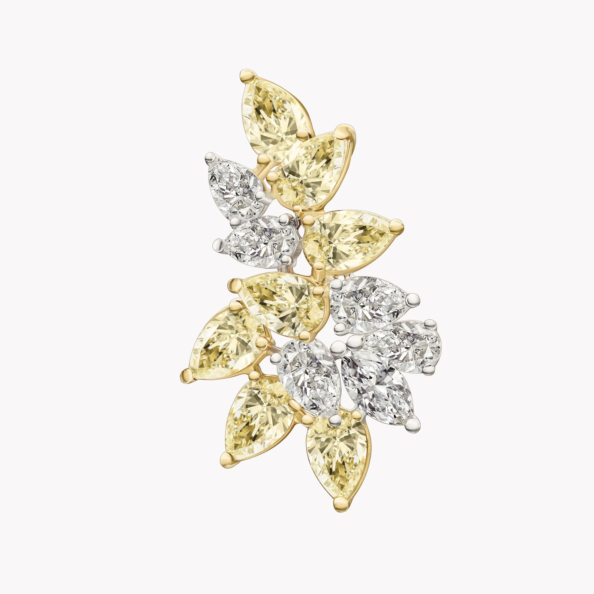 Luxe Two-Tone Diamond Cluster Earrings