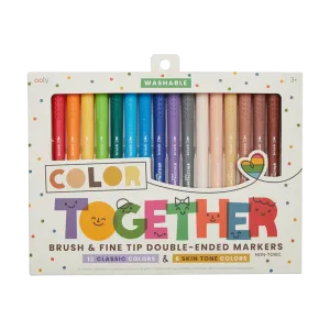 Ooly Color Together Brush & Fine Tip Double-Ended Markers - Set of 18