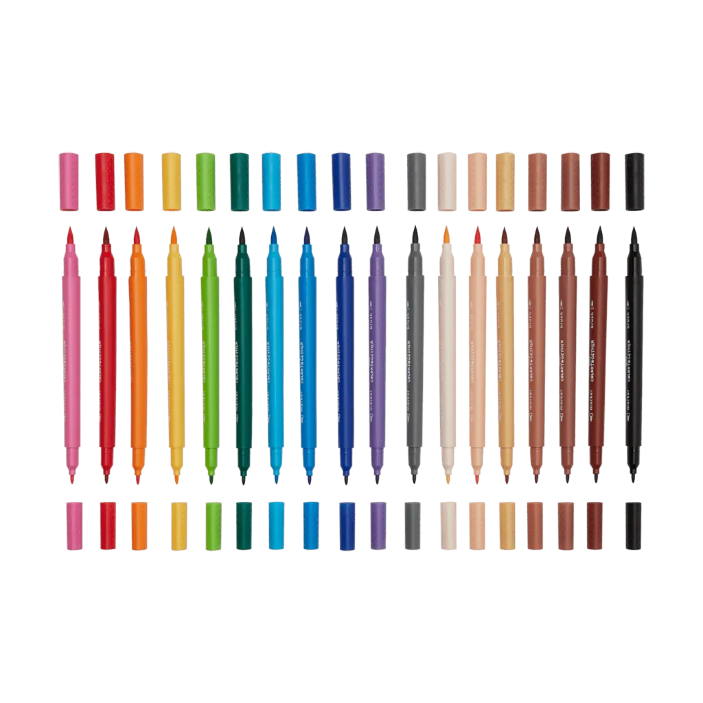 Ooly Color Together Brush & Fine Tip Double-Ended Markers - Set of 18