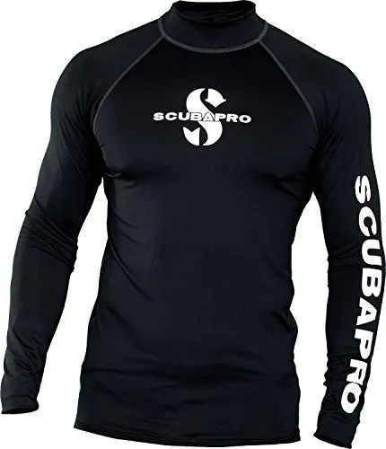 Open Box - ScubaPro Men's UPF 50 Long Sleeve Rash Guard - Small - Black