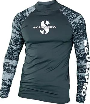 Open Box ScubaPro UPF 50 Men's Long Sleeve Rash Guard, Graphite, Large