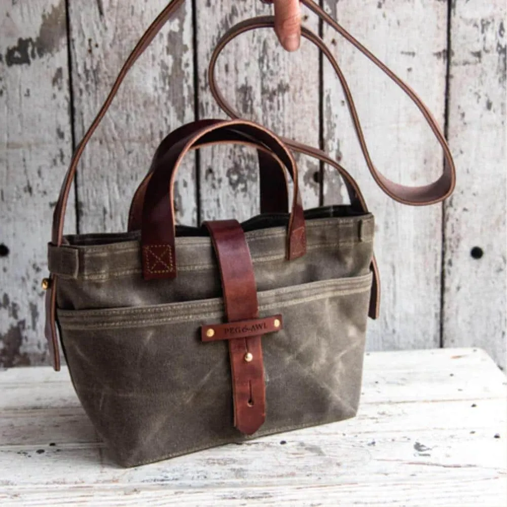 Peg and Awl Tote Bag - Mini Waxed Canvas Tote