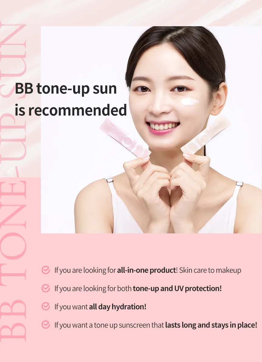 Ph. Hubby Pink BB Tone up 1g Sunscreen Cream Tube Type SPF50  PA     50g No White Cast Facial Skincare UV block Face Body Neck