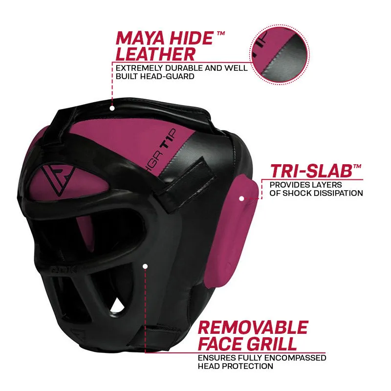 RDX T1 Pink Head Guard with Face Cage