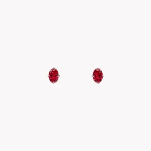 Sloane Oval Ruby Studs