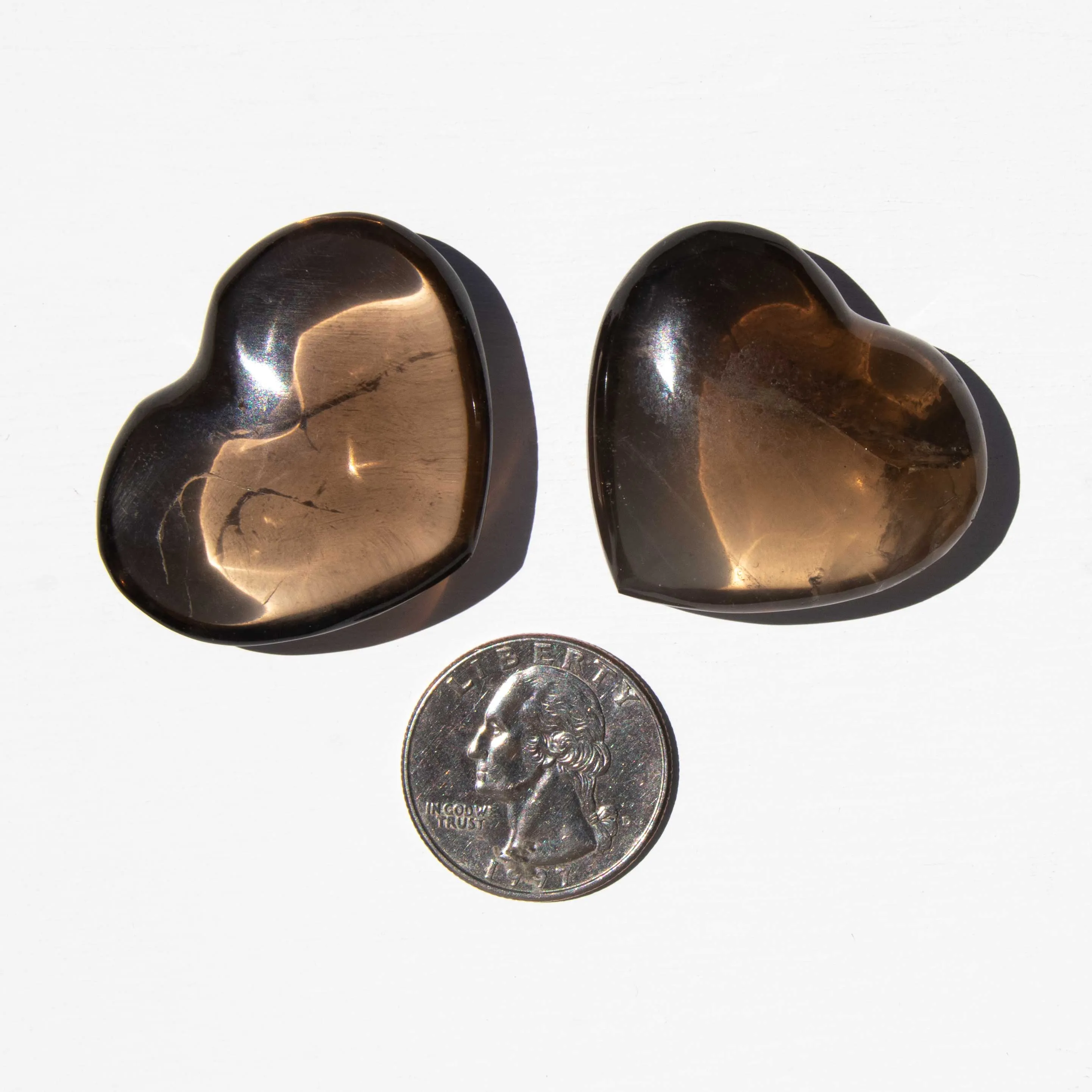 Smoky Quartz - Hearts, Medium Color