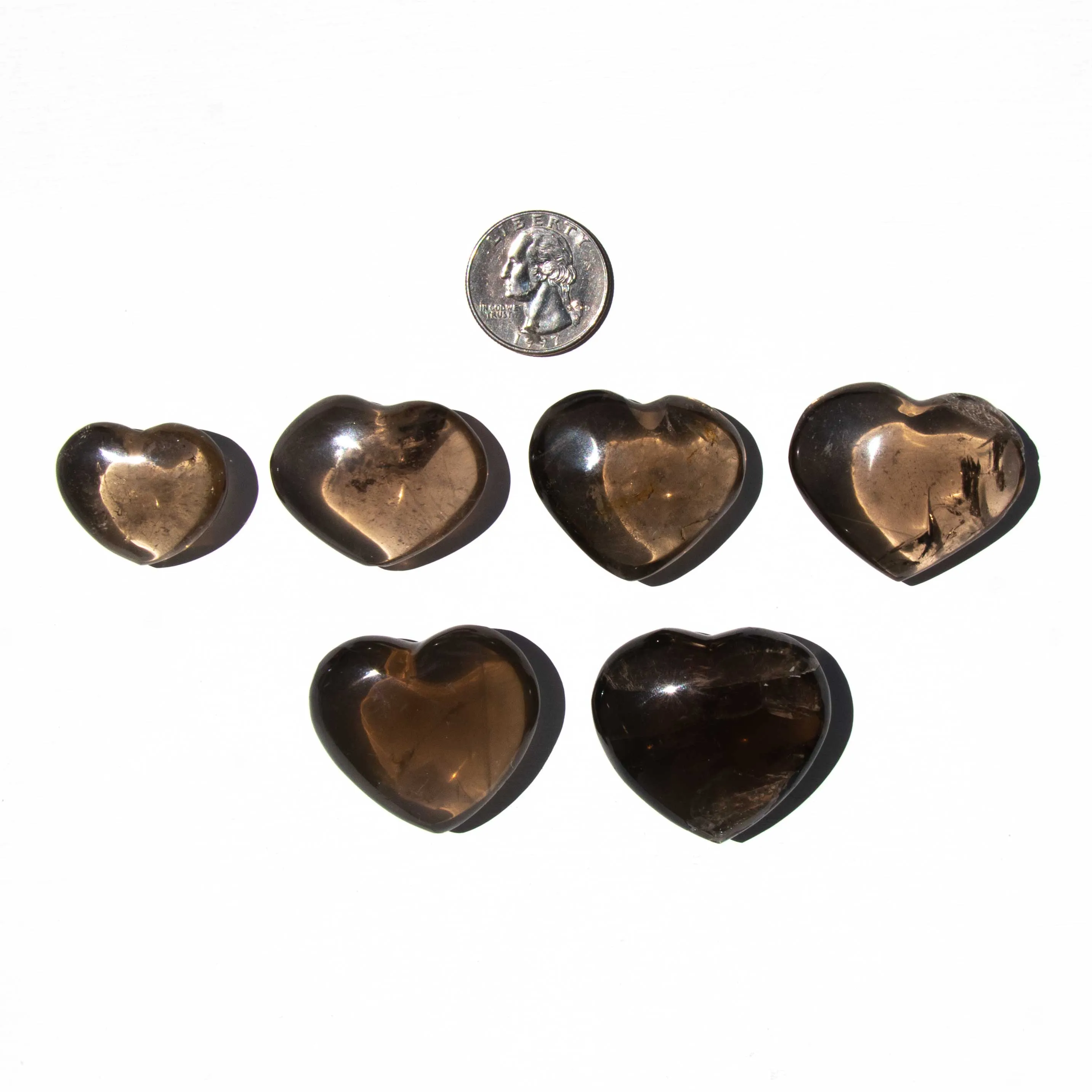 Smoky Quartz - Hearts, Medium Color