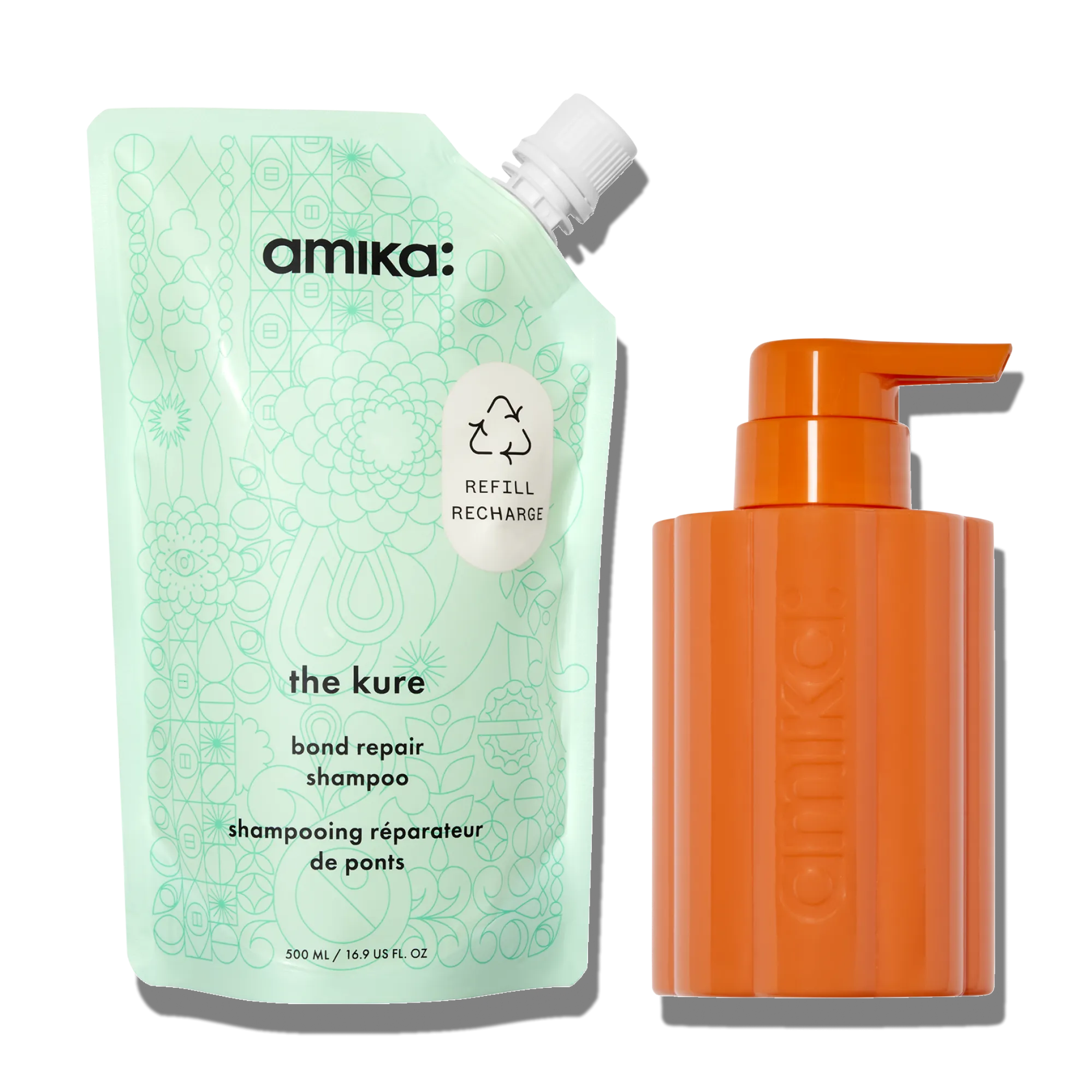 the kure strength repair shampoo | forever friend bottle   pouch duo